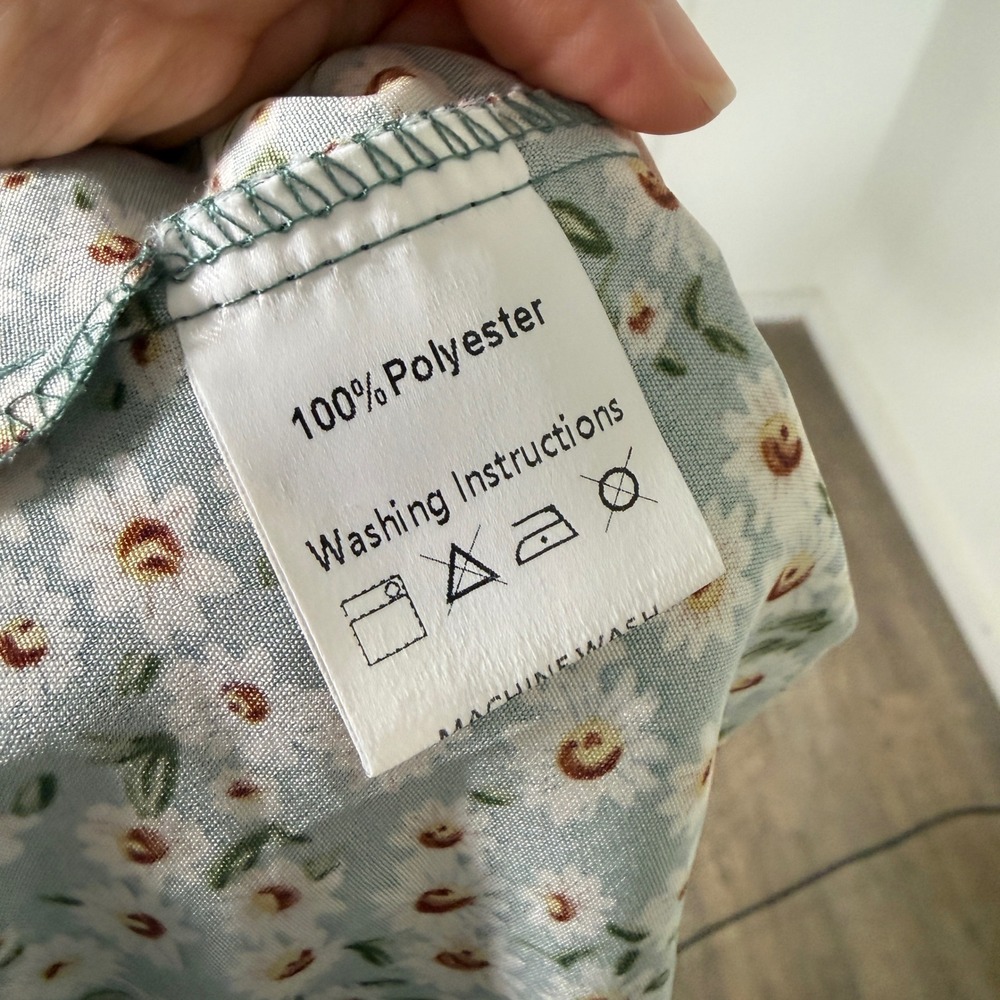 Womens Ditsy Floral Ruffle Wrap Mini Skirt Size M Boho Cottagecore Green - Picture 3 of 8